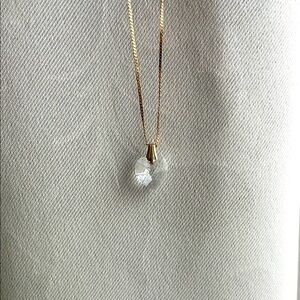 Gold and Crystal Heart Pendant Necklace